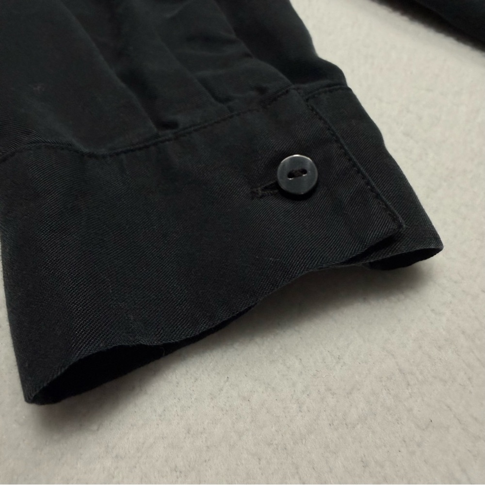2/$30 Lucky Brand Black Lyocell Button Down Long Sleeve Top Size L #2058 - Picture 8 of 8
